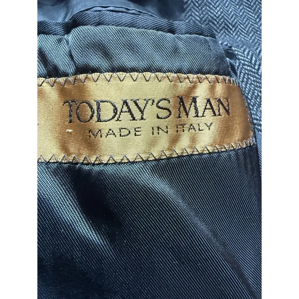 Todays Man Lanificio Del Casentino Cashmere Italian Herringbone Blazer Mens 41R